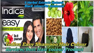 Indica Easy Shampoo Hair Colour ReviewNo AmmoniaLong lasting Natural Black colour in 10 minutes👌 [upl. by Cord]