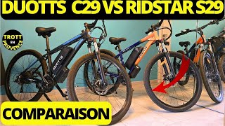 COMPARAISON DUOTT C29 VS RIDSTAR S29 LEQUEL CHOISIR  50 KMH SANS PÉDALER [upl. by Delaine]