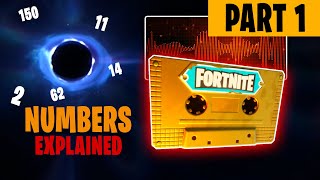 PART 1 BLACK HOLE NUMBERS Meaning  All Visitor Tapes Played Fortnite Season 11 Downtime Event [upl. by Wengert845]