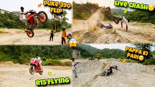 DUKE 390 DEADLY CRASH😱BHAI MAR GYA THA YR😢PAPA KI PARI BIKE SE GIR GAI😅VLOG 2024 Aaqifvlogs786 [upl. by Aneleve]