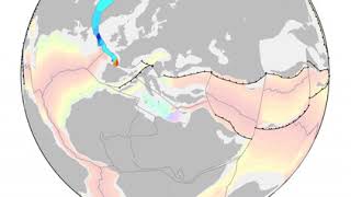 Plate tectonic reconstruction with continental deformation – Mediterranean view [upl. by Deland]