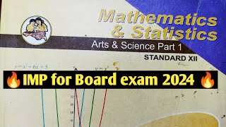 HSC IMP Questions Maths 1 Board Exam 2024 Class 12th Maharashtra Board [upl. by Ailedua]