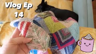 Knitting Podcast  Vlog Ep 14 🧶 Bookcase Show and Tell  Mitered Square Blanket Tutorial Coming Soon [upl. by Esinrahc]