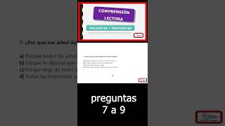 Preguntas 7 a 9 de CCOMPRENSIÓN LECTORA shorts [upl. by Alliuqahs54]