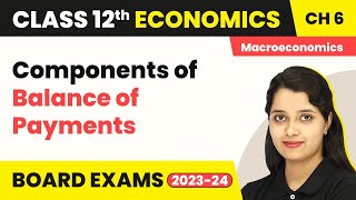 Components of Balance of Payments  Open Economy Macroeconomics  Class 12 Macroeconomics 202223 [upl. by Anerrol2]