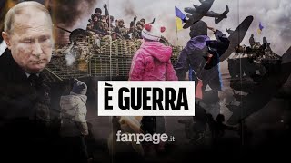 La Russia invade l’Ucraina missili su Kiev Putin ha dato l’ordine d’attacco È guerra [upl. by Nett]