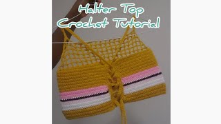 Halter Top Crochet  Easy Tutorial crochetprojects crochettop crochetpatterns [upl. by Aronos]