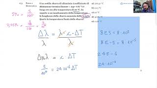 🔭 Luglio 2024  Fisica e matematica n° 253  Una sottile sbarra di alluminio coefficiente di dila… [upl. by Euqinahs]