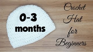 03 Months Baby Hat Crochet Pattern  How to Crochet Newborn Hat [upl. by Mcfarland83]