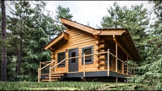 Log Cabin Building TIMELAPSE Built by ONE MAN and Grandson [upl. by Atikkin]