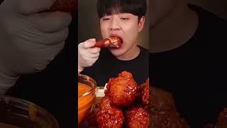 Barbecue chicken and cheese sauce mukbang mukbang trending viralvideo shorts video food [upl. by Susej581]