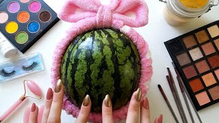 ASMR Makeup on Watermelon🍉 No talking [upl. by Artinak424]