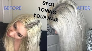 HOW TO Spot Tone Your Hair Using Purple Shampoo [upl. by Ahsiret]