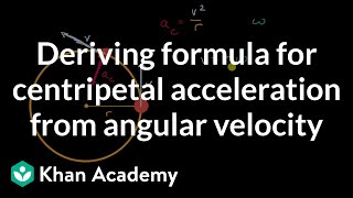 Deriving formula for centripetal acceleration from angular velocity  AP Physics 1  Khan Academy [upl. by Bluefarb604]