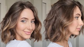 effortless beach waves hair tutorial  short hair [upl. by Ahsietal439]