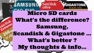 Micro SD Cards ScandiskSamsung Gigastone What’s Better My thoughts… [upl. by Ahsenor821]