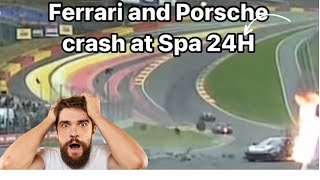 Ferrari crash at Spa 24h 2024 [upl. by Youngman514]