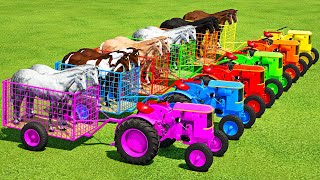 LOAD amp TRANSPORTING HORSES WITH MAN amp DEUTZ MINI TRACTORS  Farming Simulator 22 [upl. by Daughtry363]