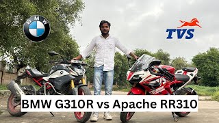 BMW G310R vs TVS Apache RR310  Drag Race  AnasVlogz [upl. by Ynnek]