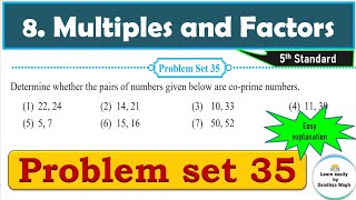 Problem set 35  Multiples and Factors  Chapter 8  5th standard  Maths [upl. by Batory694]