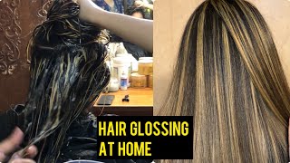 Hair Glossing At Home How To Do Hair Gloss At Home Step By Step Tutorial For Beginners [upl. by Acissej47]