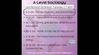 Heres the ALevel Sociology lowdown for this half term 🎓 Our masterclass is now just £49month or [upl. by Anitnemelc]