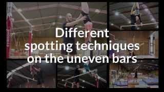 Videos gymnastics Various spotting techniques on the uneven bars  GymneoTV [upl. by Meek]