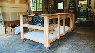 Making the ultimate mobile table and miter saw workbench w subtitles [upl. by Oiril734]