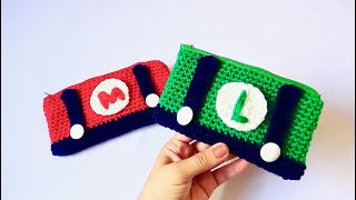 Lapizeras tejidas a crochet de mario y Luigi [upl. by Molahs]