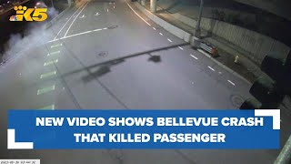 New video shows Bellevue crash that killed passenger driver still wanted by police [upl. by Atimad]