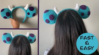 Crochet Sully Mickey EarsBeginner Friendly [upl. by Hadihsar233]