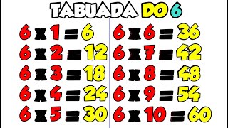 Tabuada do Seis  Ouvindo e Aprendendo a tabuada de Multiplicação do número 6  Tabuada do 6 [upl. by Rihat749]