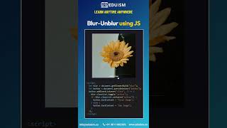 BlurUnblur using JS coding javascript js programminglanguage html css cssbeginners ai ml [upl. by Benildas]