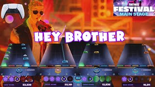 Hey Brother by Avicii  Fortnite Festival Expert Full Band July 11th 2024 Controller [upl. by Yrehcaz]