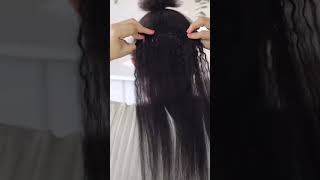 Kinky straight texture clipin hair extensions tutorial ✨ [upl. by Ahtiekal]