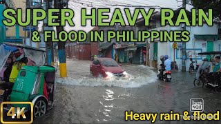 Walking in Super Heavy Rain amp FloodBrgy Nagkaisang Nayon to Caybiga Caloocan Philippines4K [upl. by Einaled]