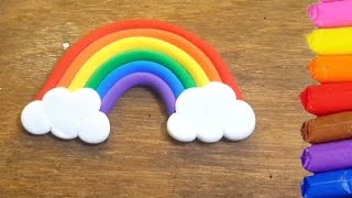 super clay Rainbow making  clay art  how to make rainbow 💭🌈 [upl. by Kcirdnekel]