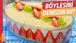 Kaşık Kaşık Yemek İsteyeceğiniz Borcamda Magnolia Tatlısı 🍓 20 Dakikada Hazır 🤩 [upl. by Hanas296]