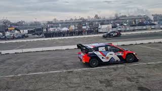 Monza Rally Show 2024 WRC Rally1 cars warming up brakes and tyres [upl. by Canotas296]