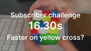 Subscriber challenge  Rubiks cube solved in under 20s  1659s  F2L CFOP method  With subtitles [upl. by Tildi918]