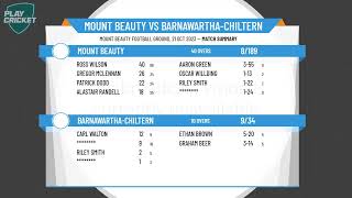 Cricket Albury Wodonga  CAW District 1st Grade  Round 2  Mount Beauty v BarnawarthaChiltern [upl. by Ettesel397]