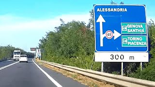 Autostrada A26 casello Alessandria Sud direzione Gravellona Toce autostrada a26 motorway [upl. by Ranchod277]