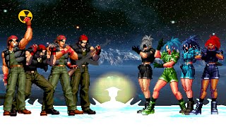 KOF Mugen Ralf Jones Team vs Leona Heidern Team [upl. by Baudelaire]