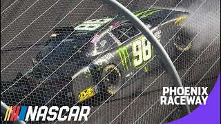 Riley Herbst spins makes hard contact with the wall at Phoenix Raceway  NASCAR [upl. by Daegal687]