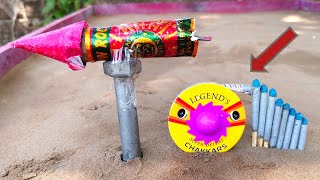 Diwali Rocket And ground Chakkar amezing experimentmatchstick Chain Reaction Domino😱 [upl. by Eno]