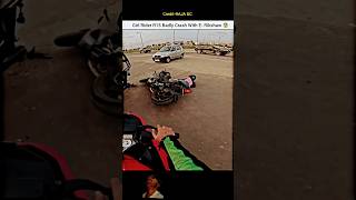 Bike Girl Rider R15 badly Crash with erikshaw 🥺🥵😱 shorts girl bike rider crash [upl. by Rafaelle]