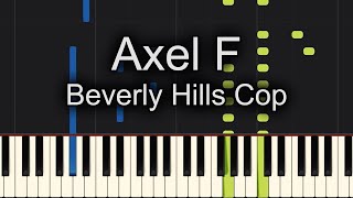 Axel F Beverly Hills Cop Piano Tutorial Synthesia [upl. by Lenna]