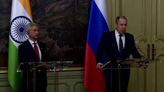 EAM Press Conference with FM Sergey Lavrov of Russia December 27 2023 [upl. by Yousuf]