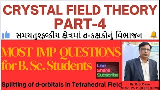 Crystal Field Theory  Part4  Tetrahedral Field [upl. by Sualohcin]