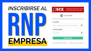 Cómo INSCRIBIRSE en el RNP  Persona Jurídica 2024 Registro Nacional de Proveedores [upl. by Cadman]